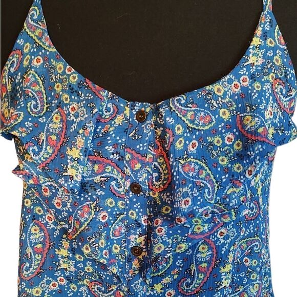 Arizona Jean Company Blue Paisley Racerback Tank Small - Picture 2 of 4